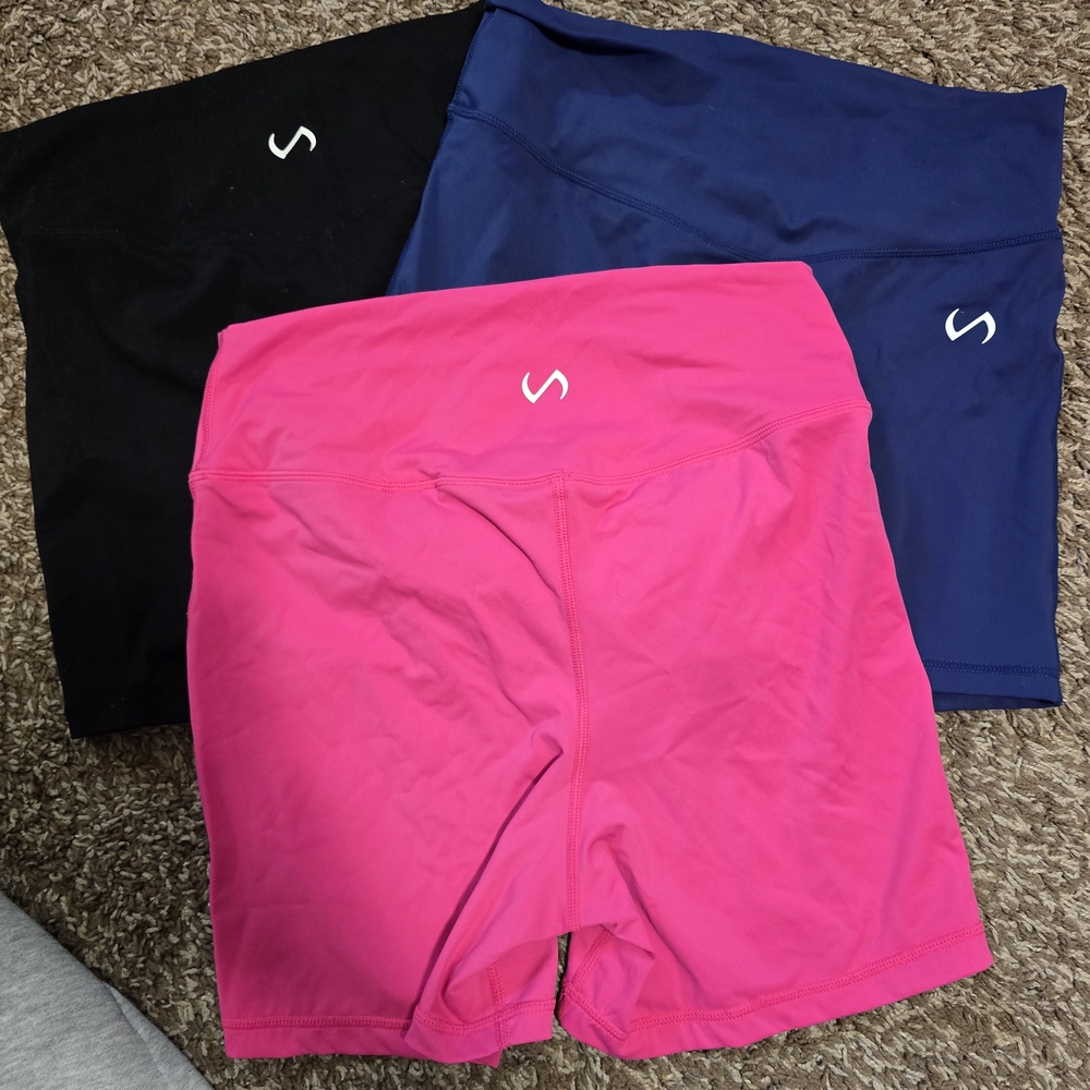 SleekFit Women's Performance Shorts - Black, Navy, and Pink